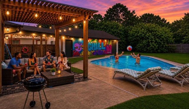 MODERN HOME +POOL +GAME ROOM + POOL TABLE