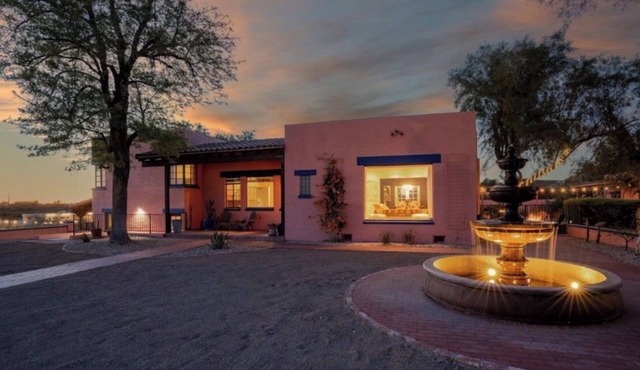 Modern Spanish Colonial home Pool & Hot tub
