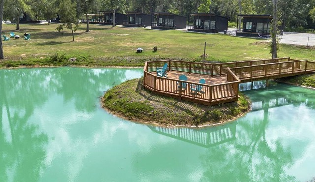 Peaceful Luxury Tiny Home Resort with Pool & Goats near Houston, Hempstead Texas – Entire Property Rental
