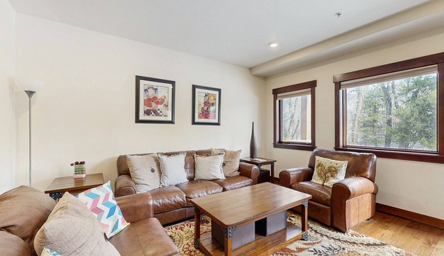 Riverfront condo w/full kitchen, fast wifi & convenient location