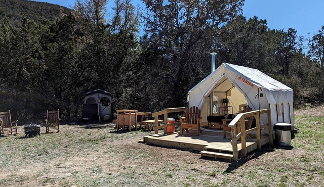 Romantic Glamping Getaways in Texas Hill Country in this Cute Safari Tent Rental