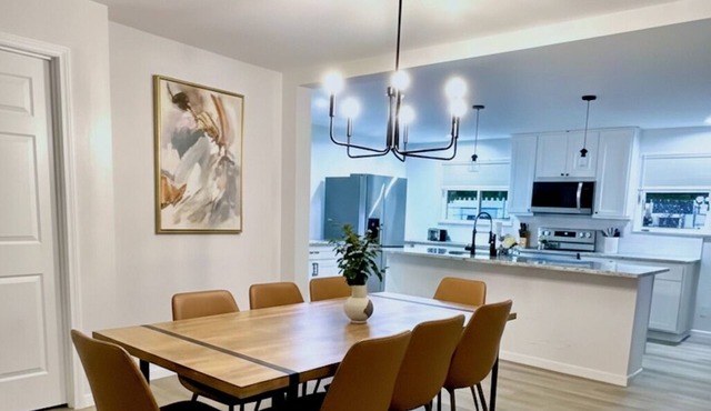 Spacious 5BR & 3.5BA: huge kitchen, fenced yard—serene stay awaits.nn