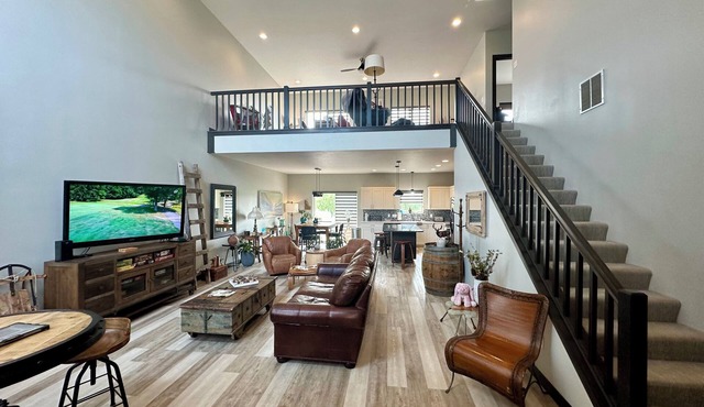 Studio Loft Style Home in Sioux Falls w/Master Suite on main, Hot tub, & Sauna