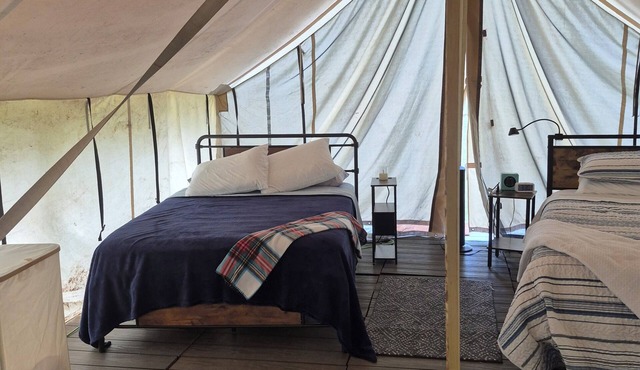 Sun and Stars Family Glamping Tent in West Omaha Campground