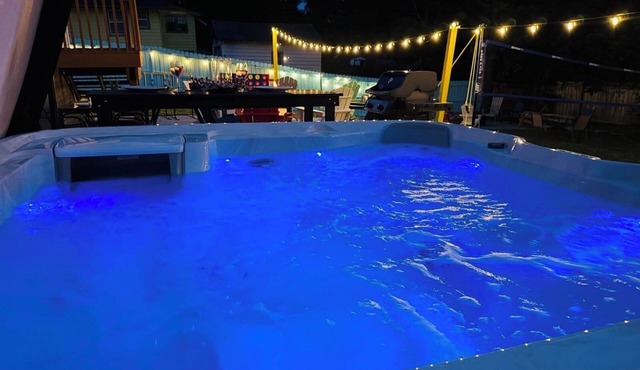 The Lux Lodge, Hot Tub, Game Room, Movie Theatre, Two Fire pits, Foosball.