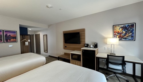 Standard Room, 2 Queen Beds, Non Smoking, Refrigerator & Microwave