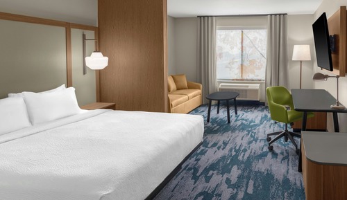 Suite, 1 King Bed with Sofa bed, Hearing Accessible (Roll-in Shower & Transfer Shower)
