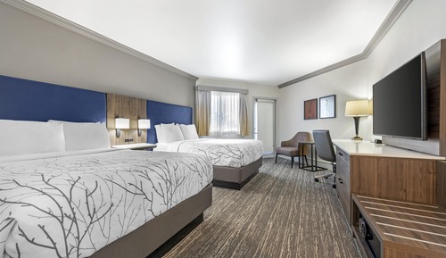 Standard Room, 2 Queen Beds, Patio, Poolside