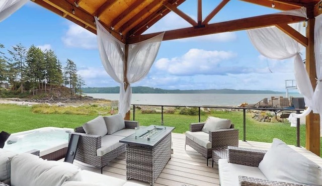 Charming Coastal Cabin with Private Shoreline & Hot Tub